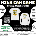 photo of order form for milk can game shirts