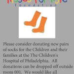 flyer for socks donation