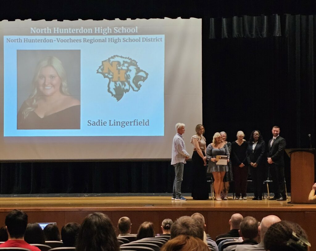 photo of Sadie Lingerfield receiving the award